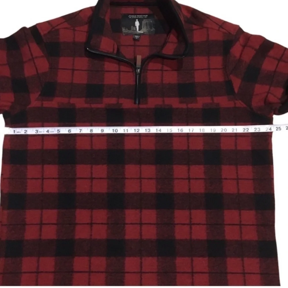 Outdoor Western Rancher Plaid 1/4 Zip Pullover John Wayne Stock & Supply L